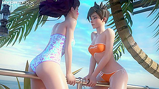 Blizzard Babes Tempt Cock Hero in Sultry Overwatch Fantasy Fest