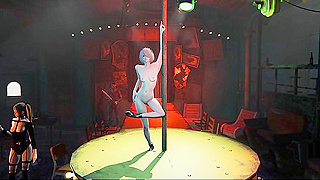 2B Dances Naked in Glowing Cyber Citys Steamy Strip Encounter