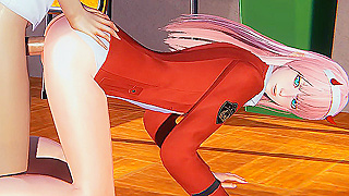Zero Two Gets Pounded Hard by Her Lover in Hot Schoolhouse Anal Ride