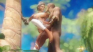 Moonlit Submission: Tribal Queen Claims Her Lover on Sandy Shores