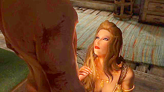 Geralt Claims Skyrims Seductive Tavern Beauty in Fiery Encounter