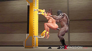 Ebony Goddess Restrained Ridden Hard in Fiery Interracial Lust Fest