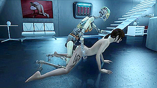 Petite Fanboy Pounded by Dual Dicks of Fallouts Rogue Synths in Hentai Havoc