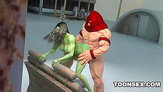 Juggernaut Claims Voluptuous She-Hulk in Hot 3D Tryst