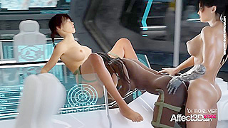 Alien Goddess Rules Two Men in Futuristic Pleasure Trip