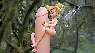 Tinker Bell Rides Big Dick Wildly Under Trees in Horny Fairy Fuck Fest