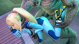 Samus Takes Control in Hot 3D Lesbian Battle Against Horny Aliens