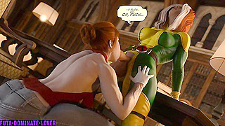 Futa Rogue Dominates Jean Grey in Hot X-Men Tryst