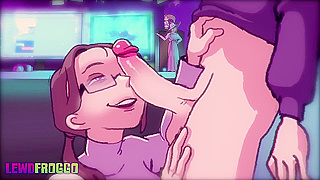 Mona Pleads for Travis Massive Rod in Wild Animated Deepthroat Action