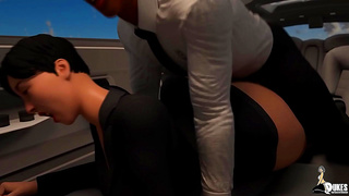Voluptuous 3D Beauty Craves Hardcore In-Car Action Leading to Ecstasy