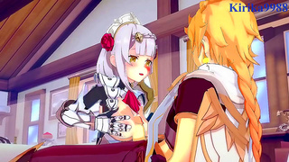 Noelle Shenhe Ignite Forbidden Desire with Aether in Hot 3D Fantasy Tryst