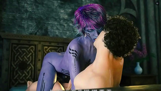 Young Beauty Engulfs Hard Cock in Steamy Blowjob Fantasy Scene