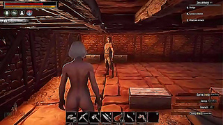 Albino Enchantress Embraces Wild BDSM Threesome in Conan Exiles Realm