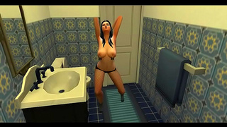 Naazela Moritz Teases in Sheer Nipple Pasties During Hot Shower Fantasy