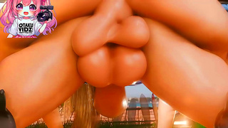 Bisexual Goddess Enjoys Twin Thrusts on Moonlit Beach Sands