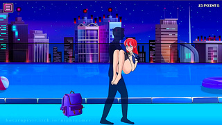 Anime Vixen Teases in Skin-Tight Rashgard for Fiery Tryst