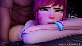 D.Va Endures Wild Ride in Steamy 3D Hentai Action