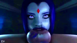 Raven Tempts Widowmaker in Hot Blowjob Encounter – Dark Desires Unleashed