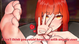 Makima Commands Obedience Through Seductive Foot Play Harsh Punishment