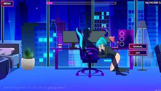 Cute Gamer Girl Lures You into Hot Virtual Adventures on Her Neon Throne