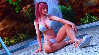 Curvy 3D Babe Tempts in Bikini – Seductive Foot Play Turns Steamy