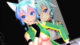 Sinons Hot Blowjob Fantasy Unfolds in SAO MMORPG Encounter