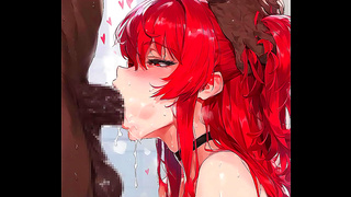 Stella Vermillion Yields to Desire in Hot Interracial Hentai Fantasy
