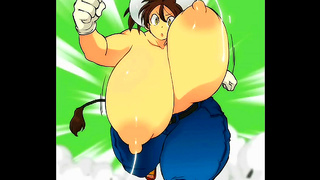 Voluptuous Hentai Beauty Reveals Massive Cleavage in Steamy Self-Pleasure