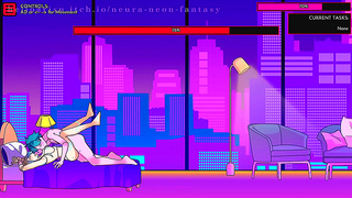Neon Nights: Cute Anime Babe Tempts Lover in NEURA Fantasia – Day 3