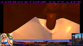 Blonde Goddess Takes On Mysterious Lover Under Glowing City Lights
