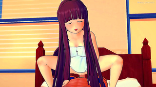 Fern Tempts Fate Barely Wrapped in Towel for Hot Hentai Rendezvous
