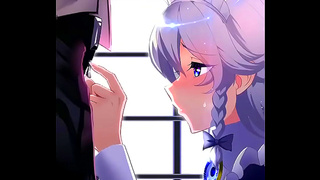 Maid Teases Her Master with Seductive Oral Pleasure in Hot Anime Tryst