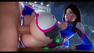 D.Va, Mercy, and Kirikos Hot Three-Way Tryst Unfolds in Overwatch Base