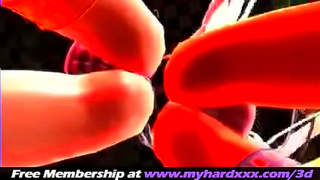Sultry 3D Hentai Lovers Share Steamy Animated Romance Under Moonlight