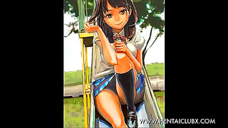 Cute Anime Girls Playfully Flash Lacy Panties in Steamy Slice-of-Life Moment