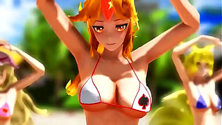 Goddess Temptation: Bikini Beauty Seduces Fate in Hot 3D Hentai