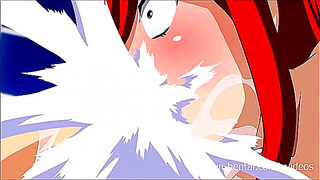 Erza Tempts Dreamy Lover with Hot Blowjobs Steamy Moments - Fairy Tail Parody