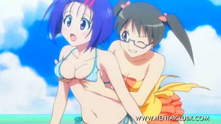 Sultry Bikini Babes Dive Into Wild Pool Action in Busty Hentai Fun