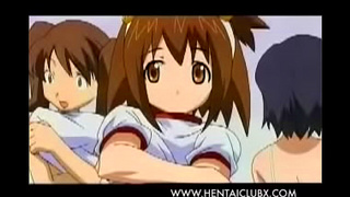 Curvy Anime Girls Tempt a Ravenous Stud in Hot Locker Room Drama