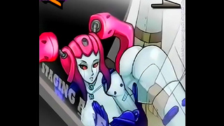 Pink-Haired Cyborg Seduces Mate in Steamy Sci-Fi Hentai Tryst