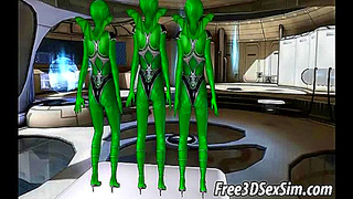 Alien Goddess Enjoys Fiery Triple Encounter in Sensual 3D Hentai Fantasy
