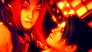 Momiji Faces Lustful Demon in Wild 3D Hentai Clash