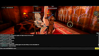 Golden Eyes Allure: 3D Anime Goddess Seduces Lover in Hot IMVU Tryst