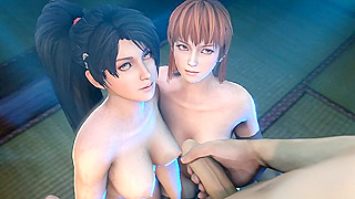 Two Alluring Geishas Pleasure a Weary Samurai in Steamy Yoshiwara Encounter