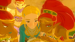 Urbosa Zelda Seduce Link in Fiery Hyrule Lust Triangle Adventure