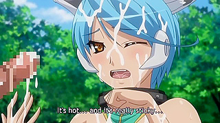 Furry DogGirl Gags on Massive Dick in Hot Blowjob Fantasy Scene