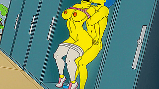 Marge Surrenders to Barts Forbidden Lust in Hot Lockeroom Tryst