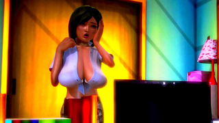 Curvy Cartoon Bombshell Seduces Nerd Into Hot Blowjob Action