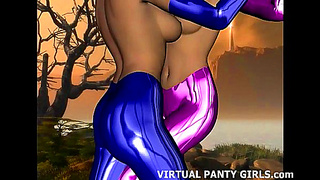 Busty French Maid Seduces in Lacy Panties – Steamy 3D Fantasy Encounter