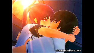 Tiny Twins Take Turns Riding Huge Cock in Animated Orgy Fantasy